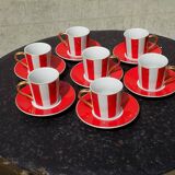 Striped cups and saucers
