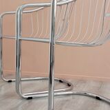 Chrome wire dining chairs by gastone rinaldi, 1970's.