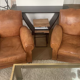 Lot of 2 leather club armchairs