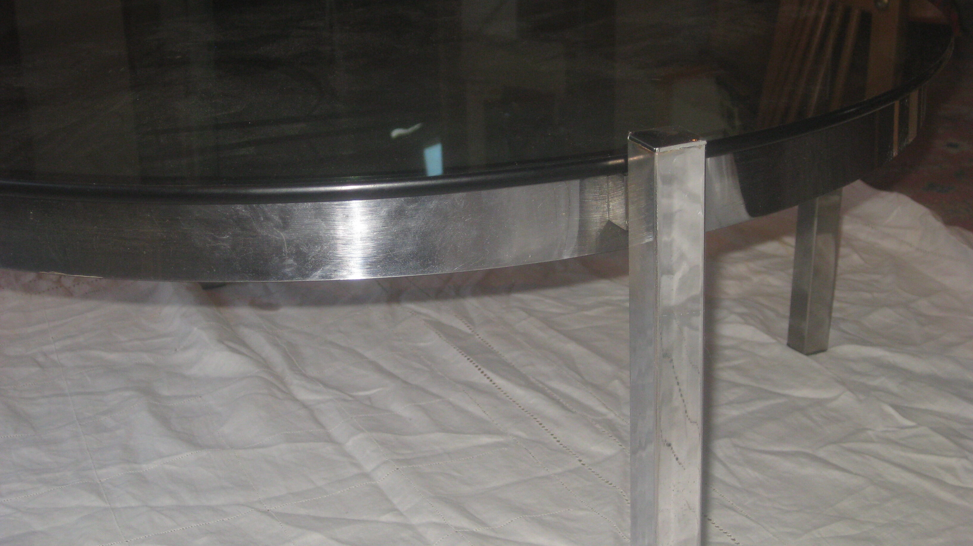 Table low glass and chrome 60 years