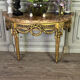 Louis XVI console table in carved and gilded wood, Jura brocatelle marble, 18th century
