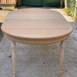 Renovated Louis Philippe round extendable dining table 115cm with 2 extensions.