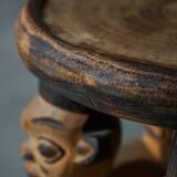 Decorative stool carved from African hardwood / Tribal art piece, mid-20th century