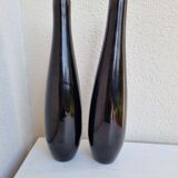Black lacquered vases