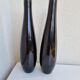 Black lacquered vases