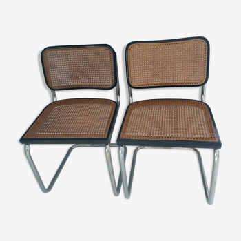 Pair of Chairs Cesca B32 by Marcel Breuer vintage year 1988