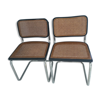 Pair of Chairs Cesca B32 by Marcel Breuer vintage year 1988