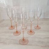 Pink stem champagne flutes
