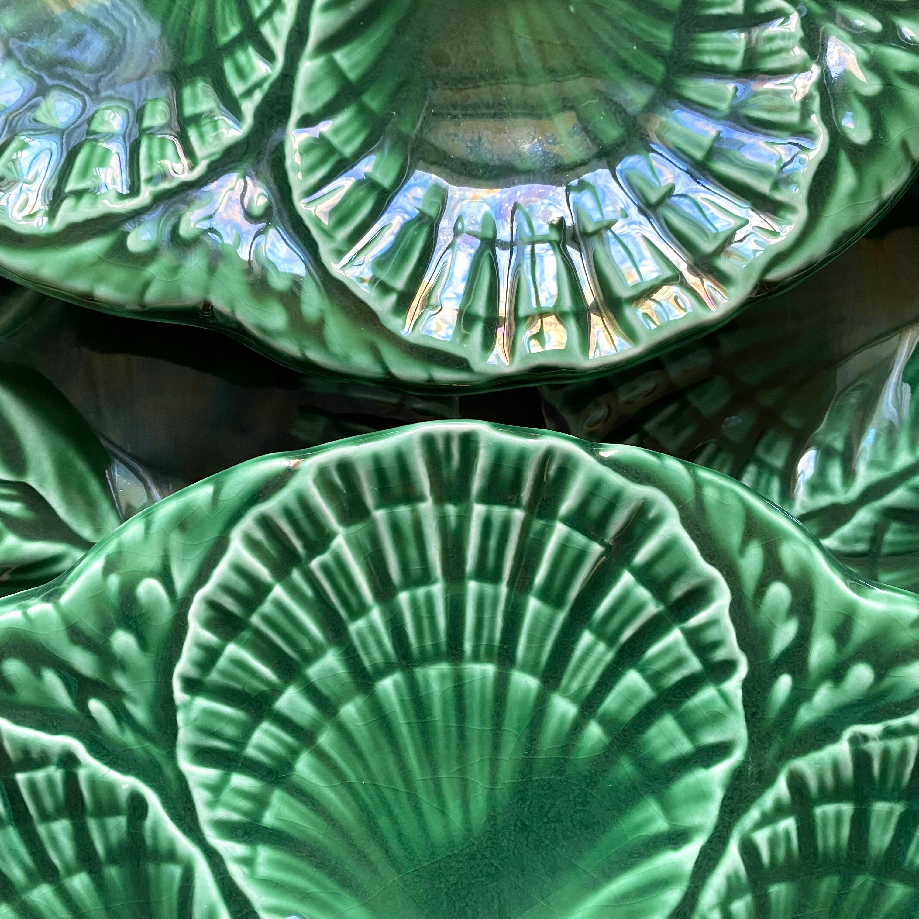 Vintage ceramic oyster plates