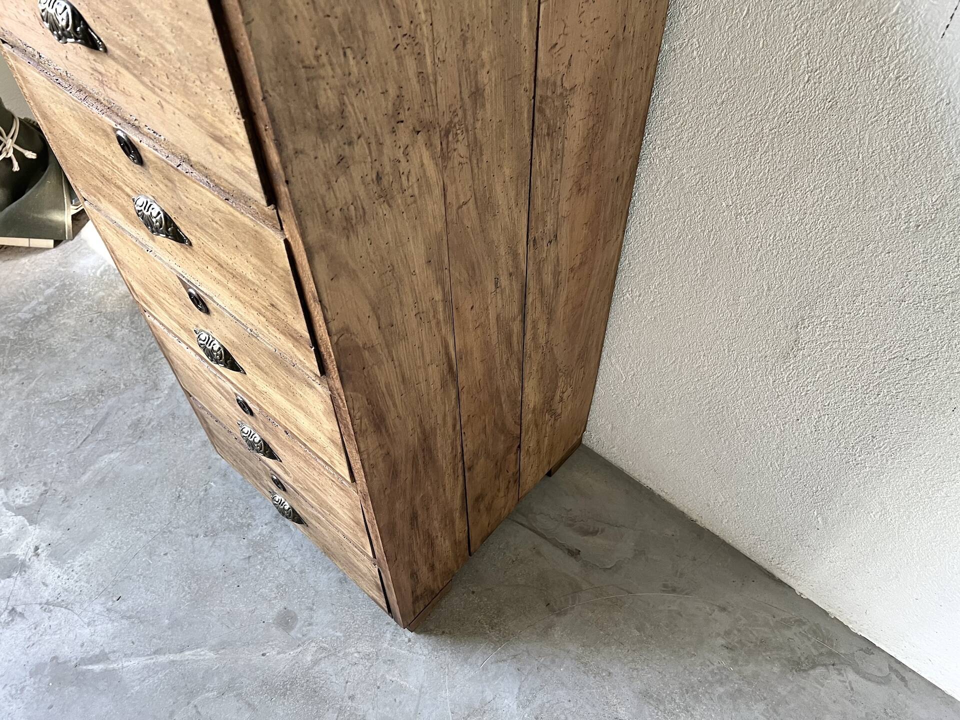 Small old vertical craft cabinet with 5 drawers