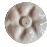 Set of 5 plates in white slurry with oyster pattern