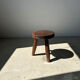 Brown solid wood stool flat circular seat