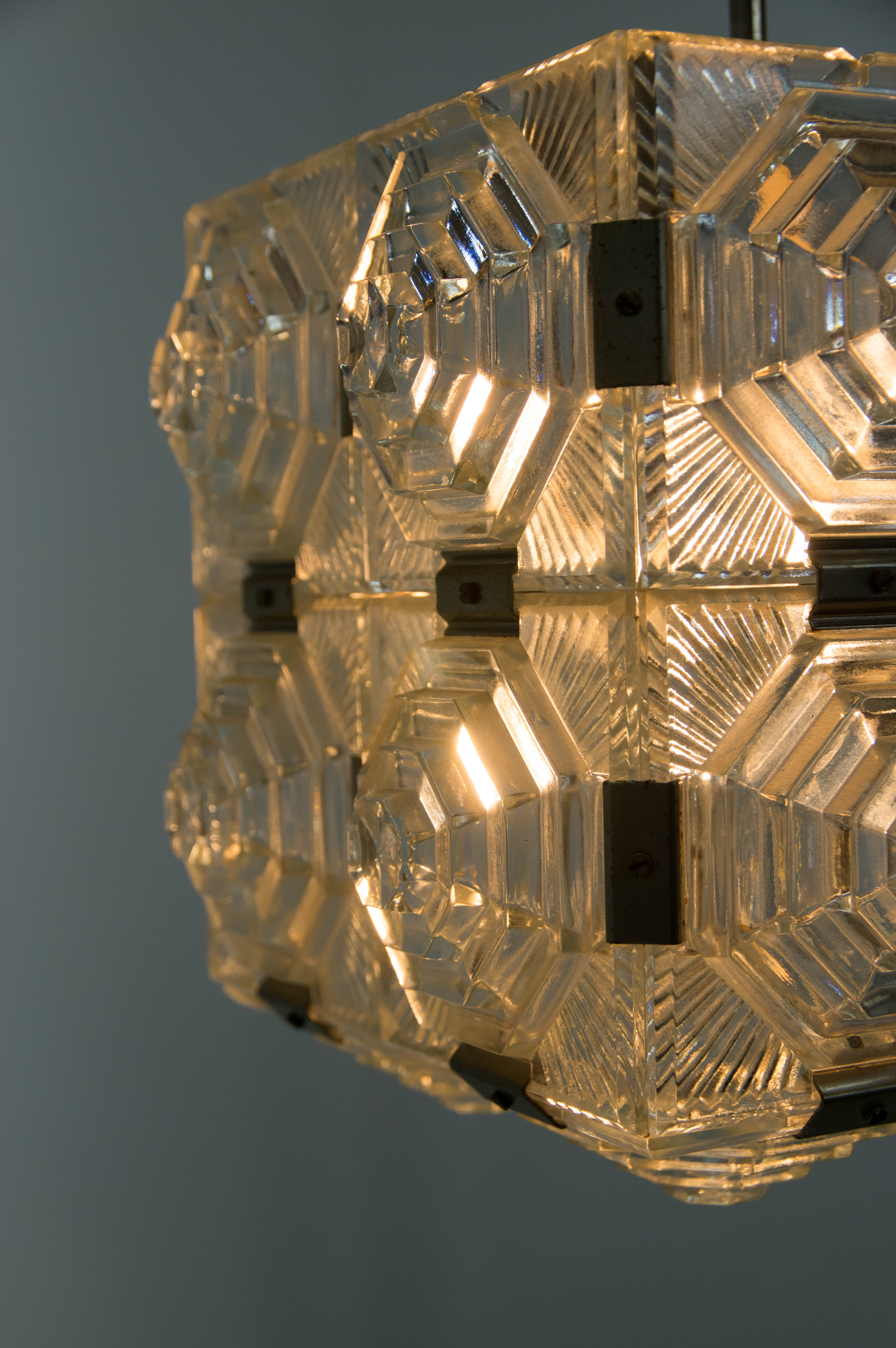 Glass Pendant by Kamenicky Senov, 1960s