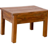 Natural Burmese teak side table