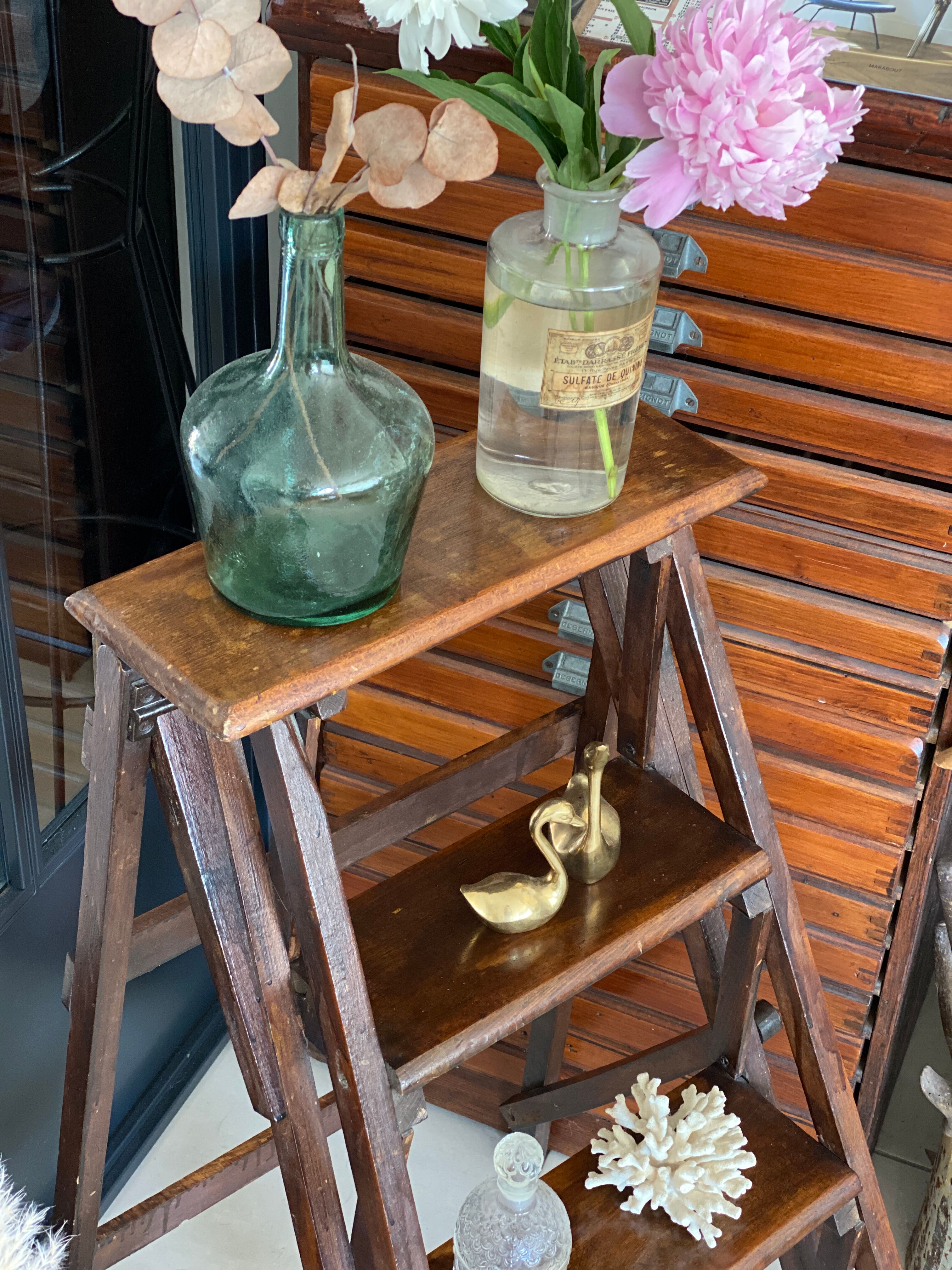Escabeau bois vintage