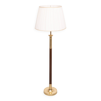 Metalarte Stunning Floor lamp Brass and Mahogany 1960s Spain