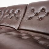 Canapé vintage en palissandre et cuir de veau, modèle-rodeio par jean gillon 1968 italma woodart