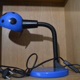 blue metal desk lamp