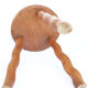 Tripod stool of folk art in light wood and wavy feet