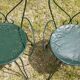 Garden furniture 1 table 4 armchairs wrought iron old green wagon