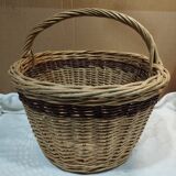 Ancien panier en osier bi couleur