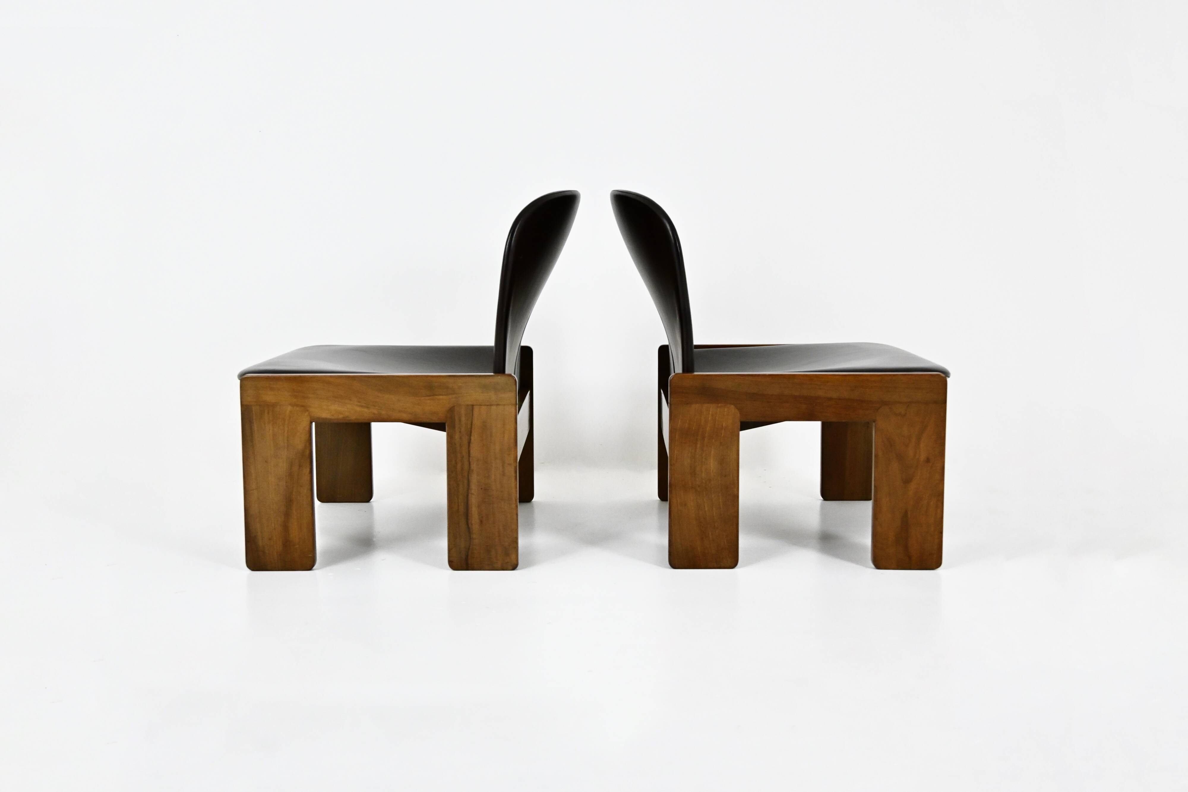 Set of 2 model 925 lounge chairs by Afra & Tobia Scarpa for Cass