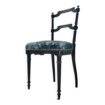 Chaise Napoléon 3 velours bleu