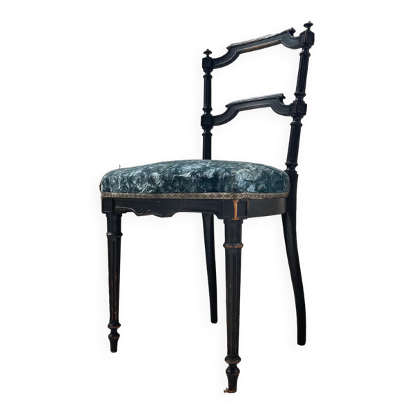 Chaise Napoléon 3 velours bleu