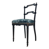 Chaise Napoléon 3 velours bleu