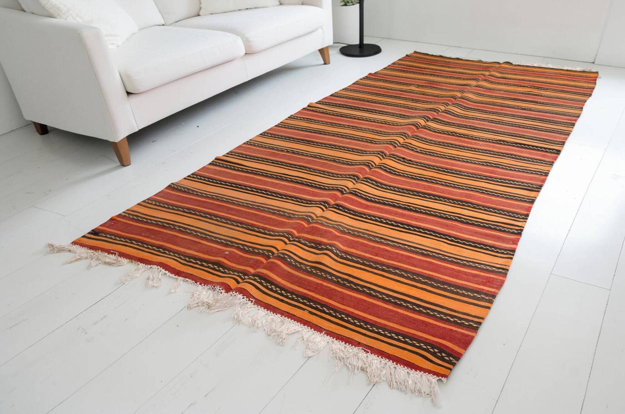 Extra Long Vintage Striped Anatolian Kilim – 337 x 139 cm – sku 134