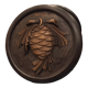Boîte décorative en bois pomme de pin signée C Hauler