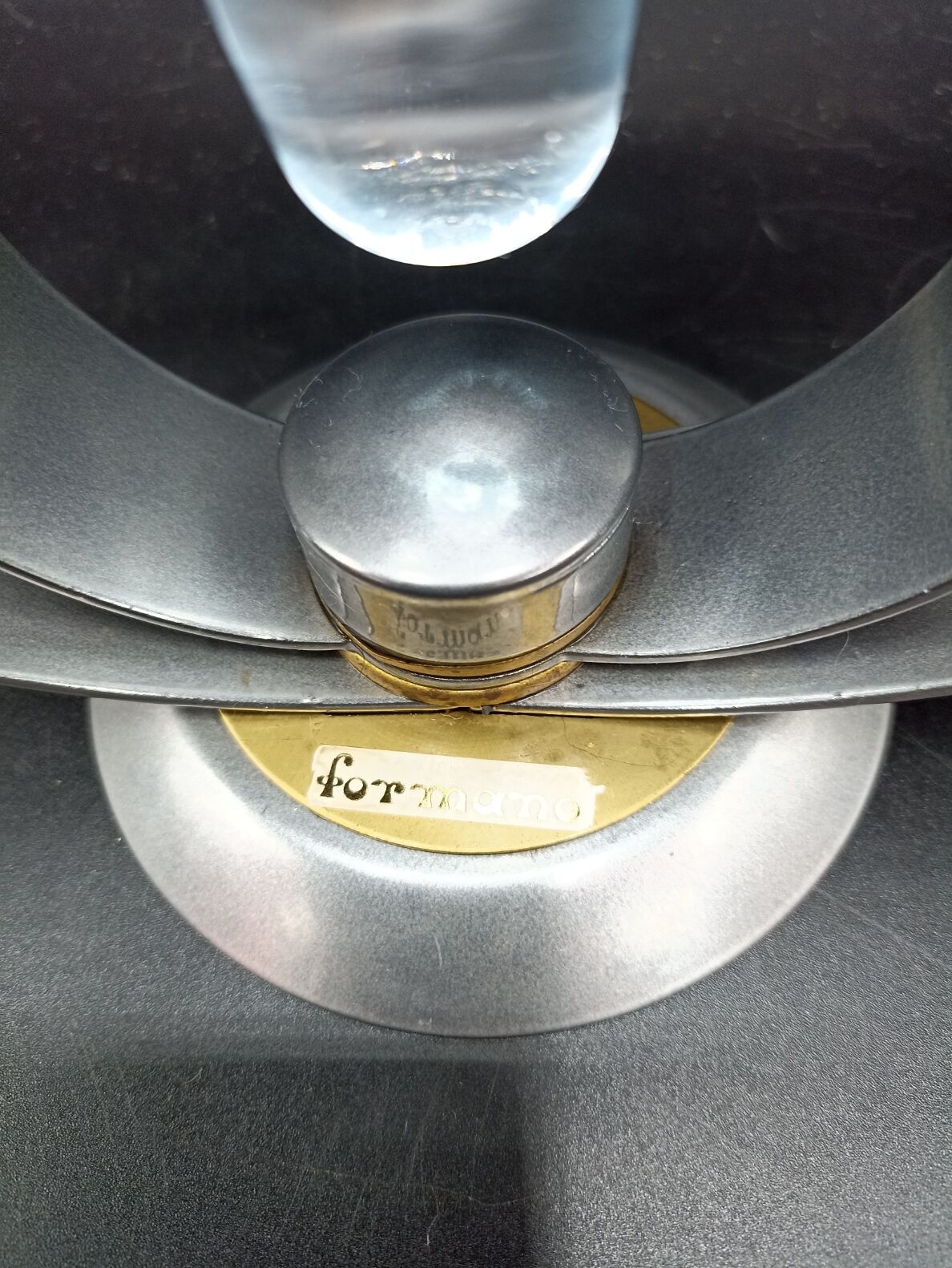 Formano 80s cornet vase - Metal and Glass