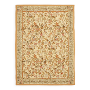 Handmade European Vintage Aubusson Kilim 268 cm x 370 cm