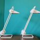 Pair of lamps in white lacquered metal "Arkilux". Denmark 1995