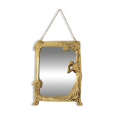 Vintage Art Nouveau Gilded Brass Wall Mirror