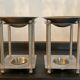 Pair of candlesticks/burner modernist perfume in chromed metal
