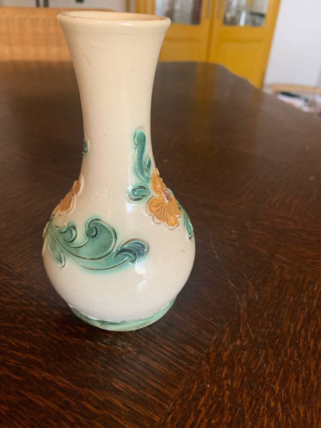 Remmy fils stoneware soliflore vase with vintage flower decor