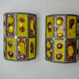 Pair of brutalist sconces by Felipe Derflingher for Feders, blown glass, 1960, Mexico