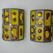 Pair of brutalist sconces by Felipe Derflingher for Feders, blown glass, 1960, Mexico