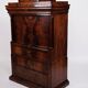 Secretary - Hand polished mahogany - Flame structure - 4 drawers - Year 1840s