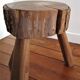 Tabouret bois massif art populaire français