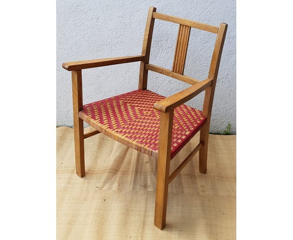 Wood and rattan chair