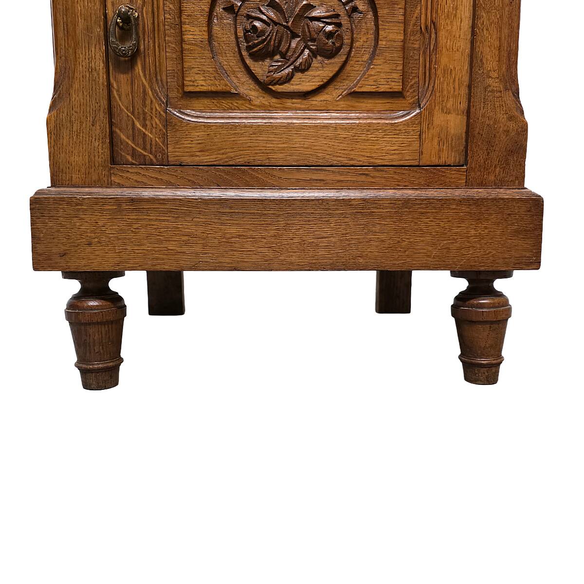Table de chevet française en chêne, fin des années 1800