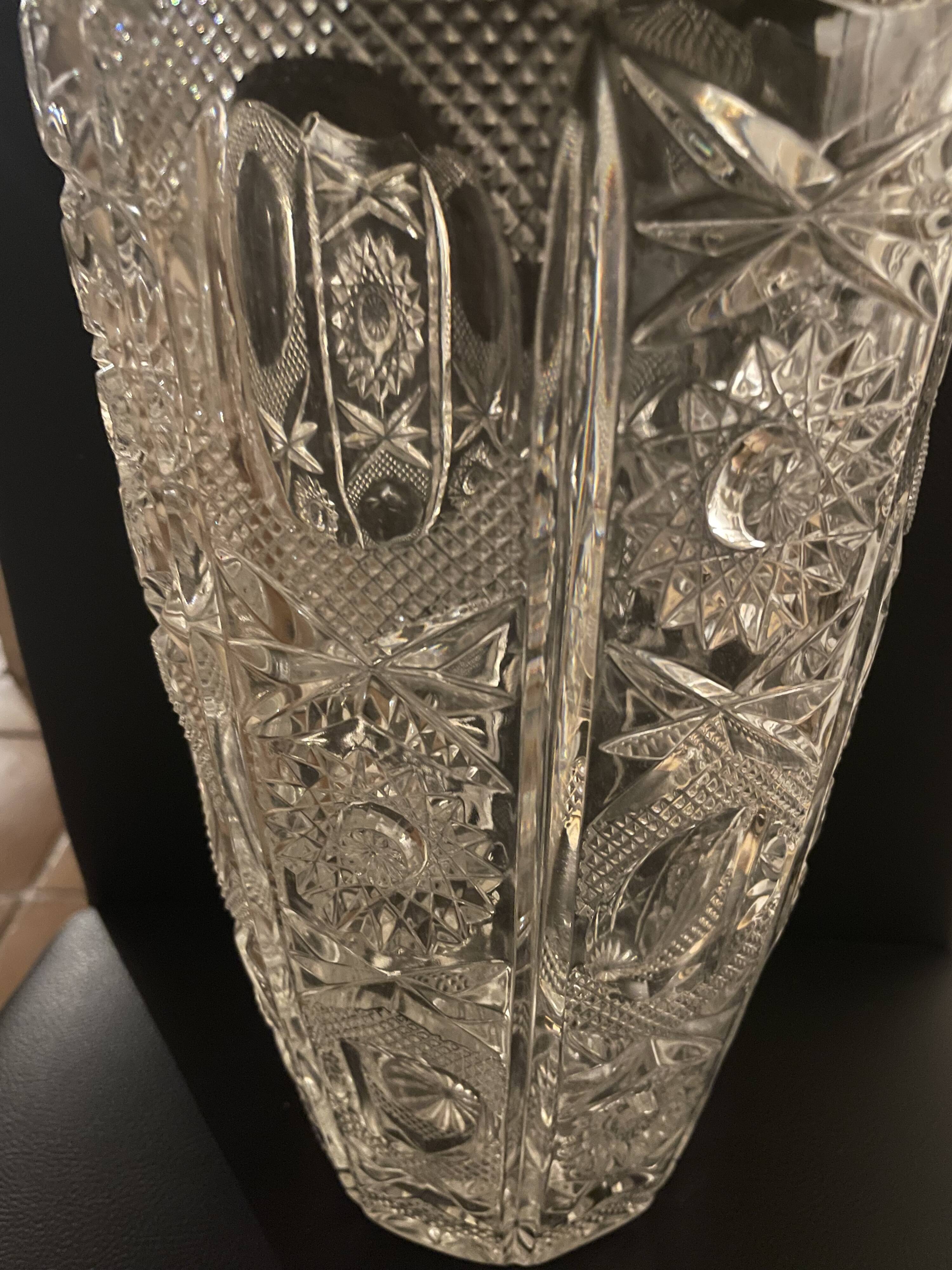 Large patterned glass vase