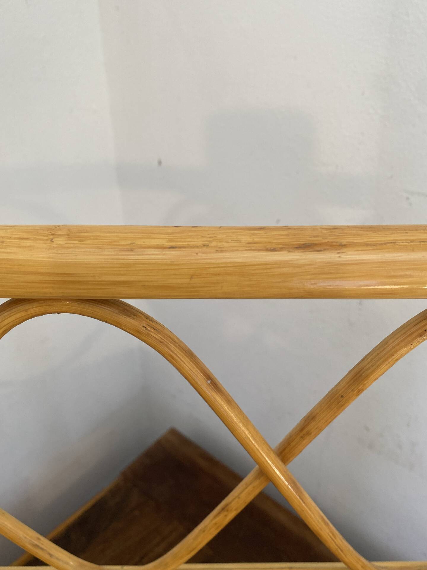 Rattan wall shelf