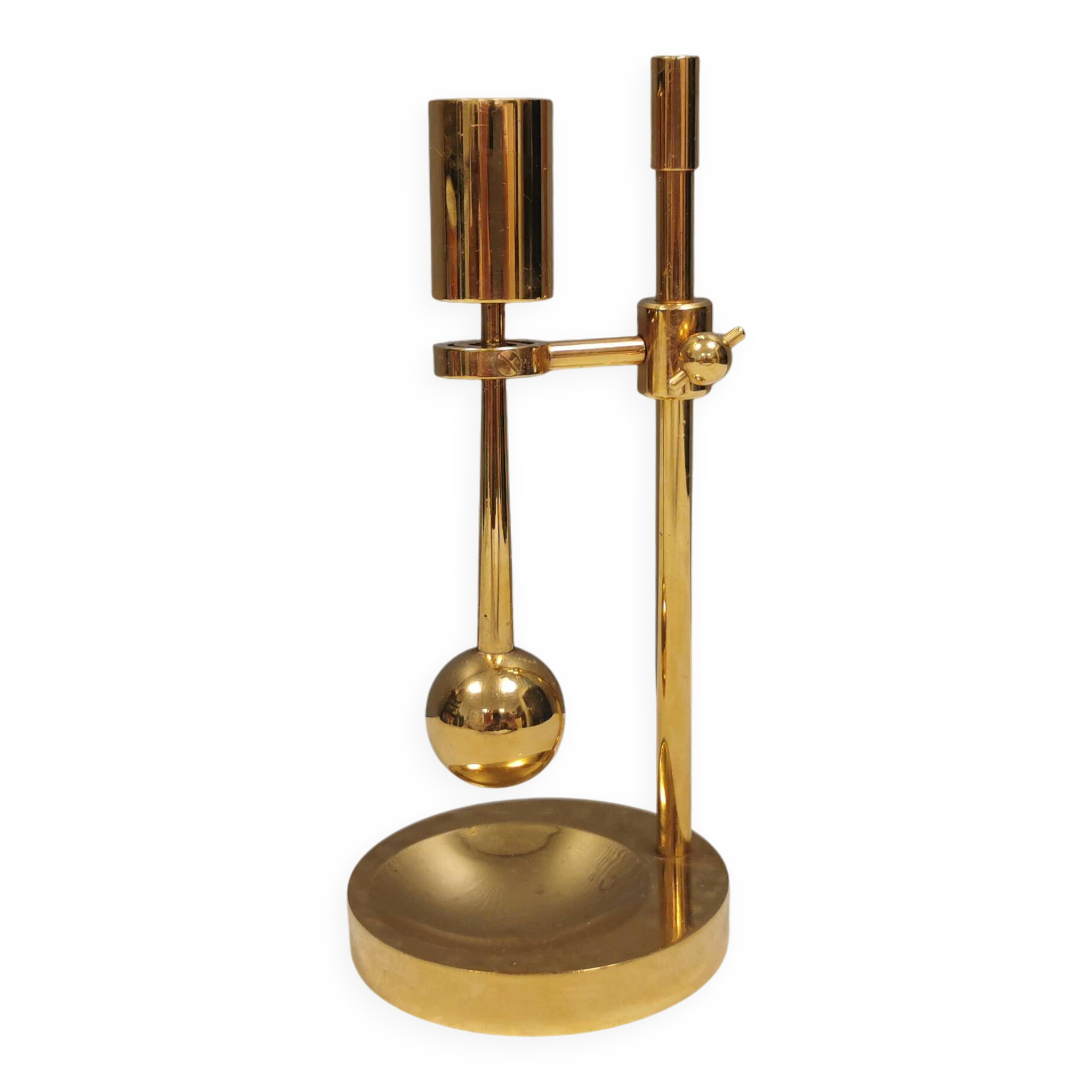 Bougeoir en laiton ajustable danois par Poul Kralund des années 1950-60.