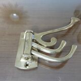 Wall coat rack 4 swivel brass hooks
