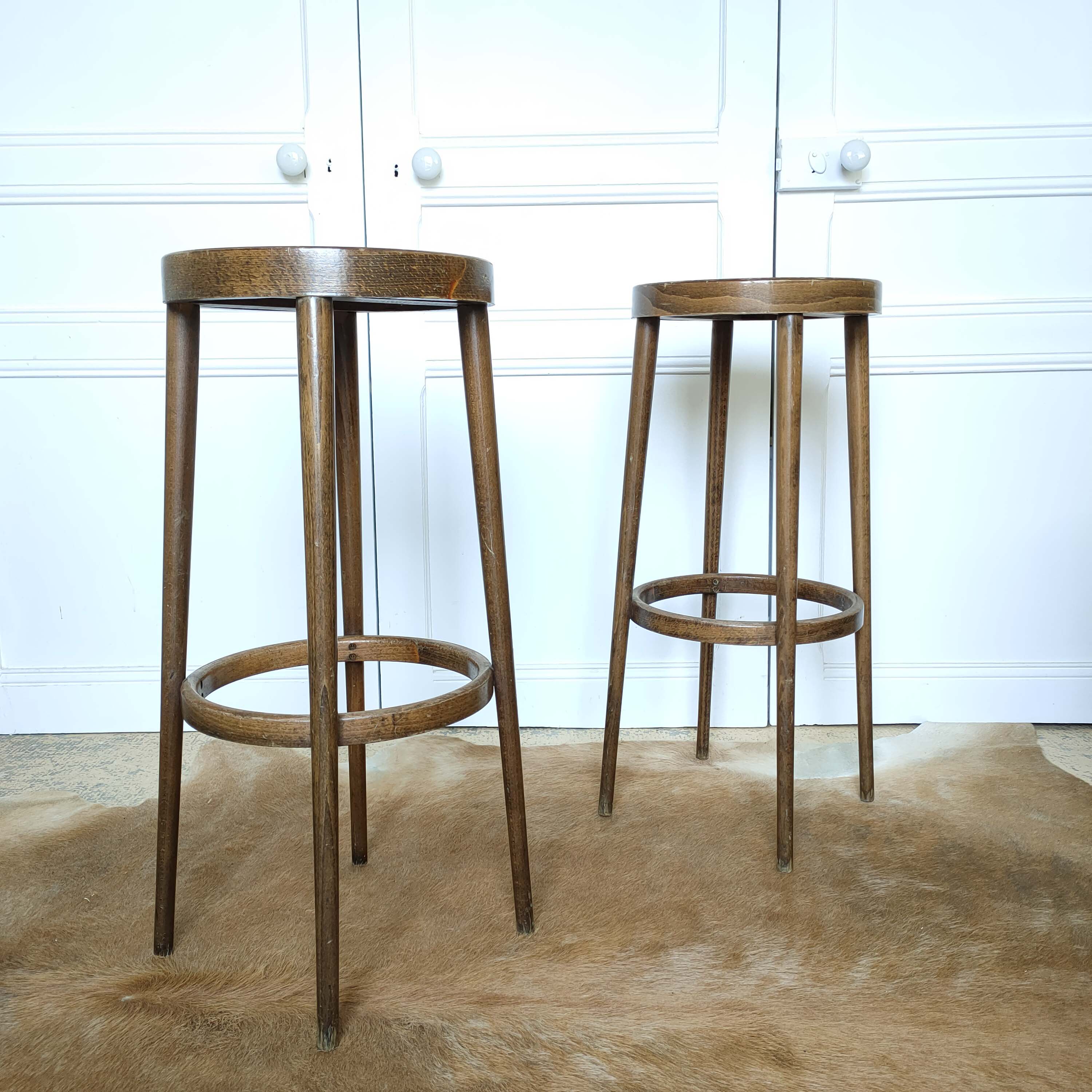 Pair of Wooden Bar Stool