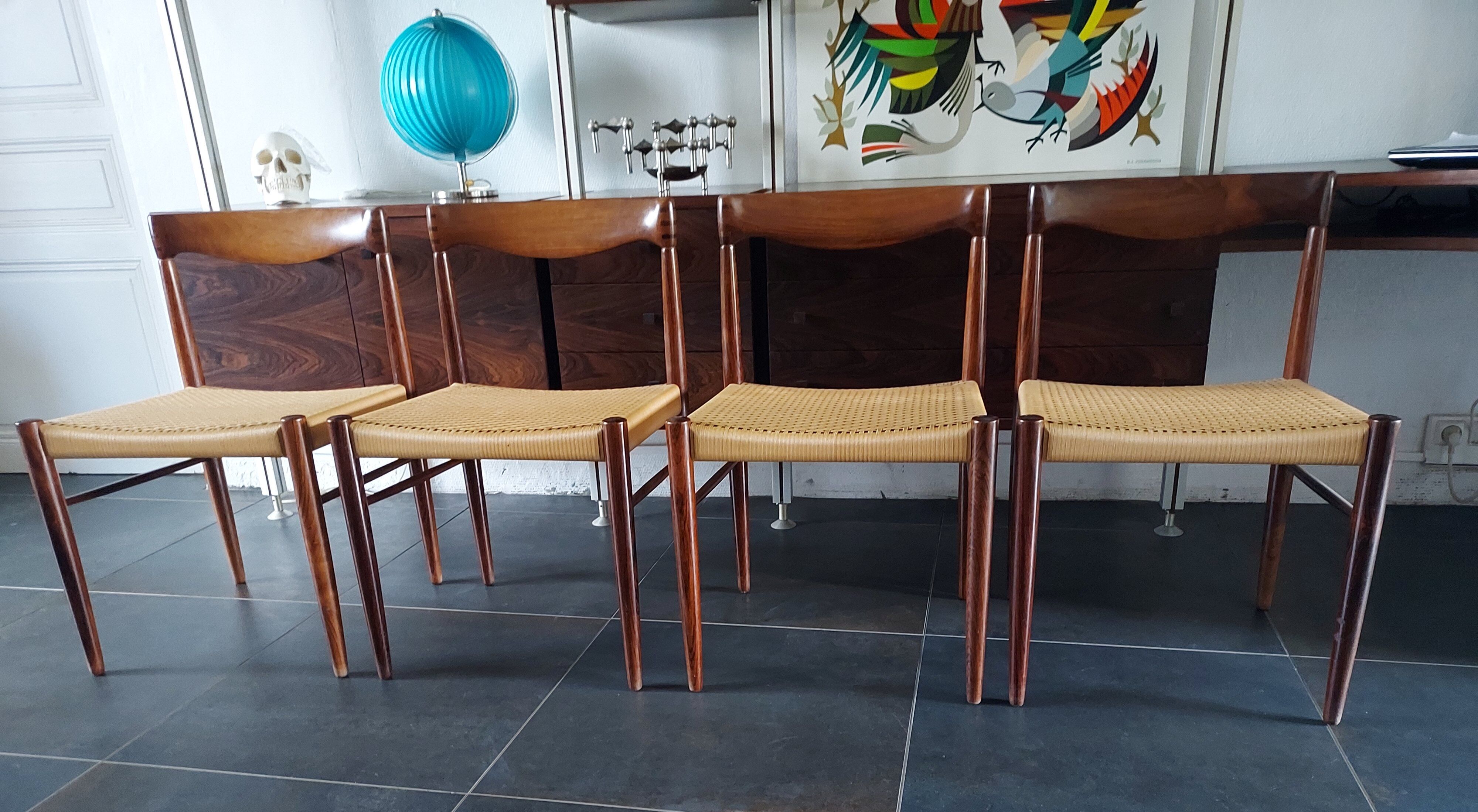 Danish rosewood chairs H.W Klein