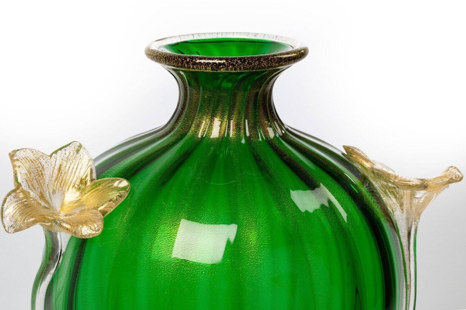 Murano glass table lamp with 24 kt gold.